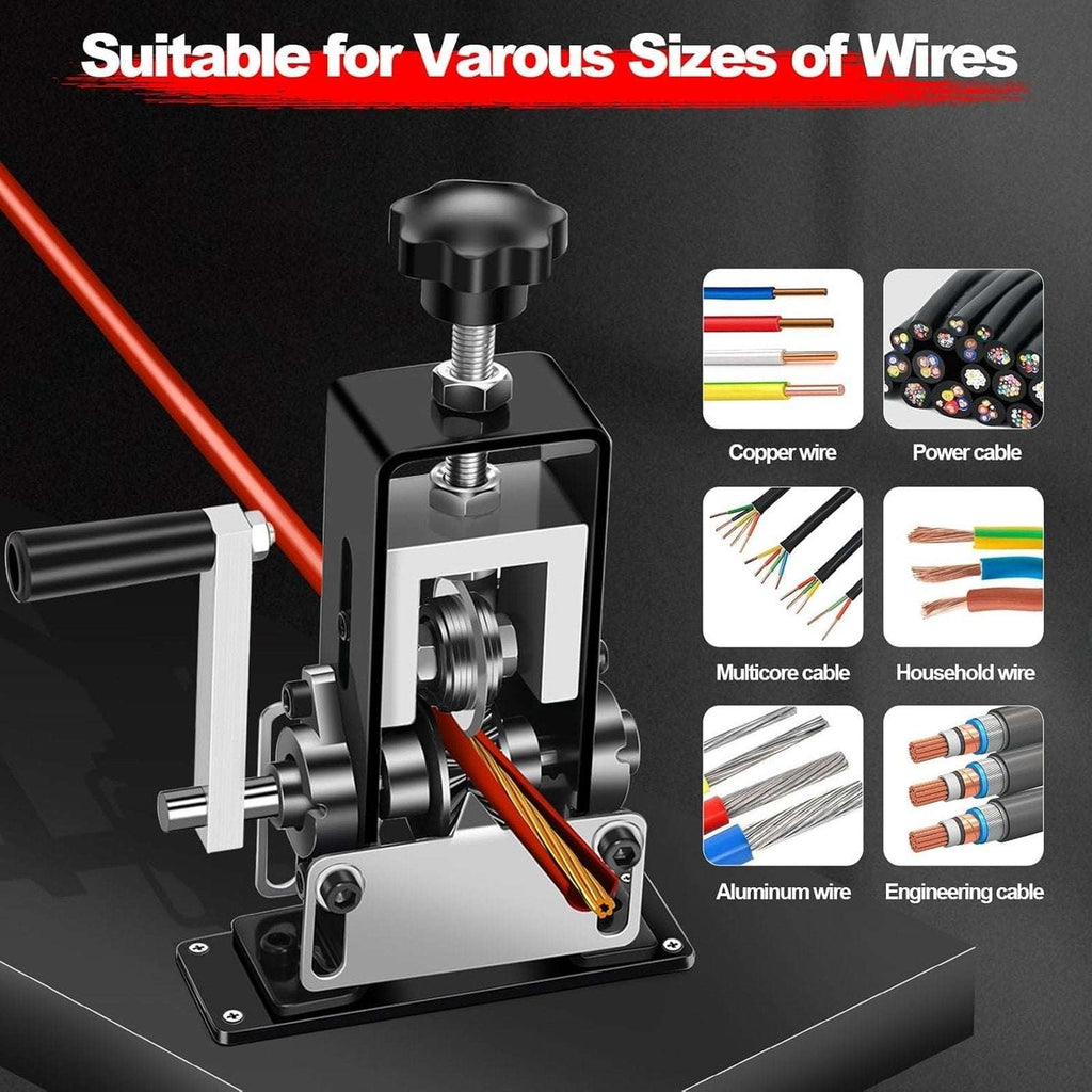 Wire Stripper Drill-Powered Manual Dual Drive 0.06"-1" Copper Stripping Tool