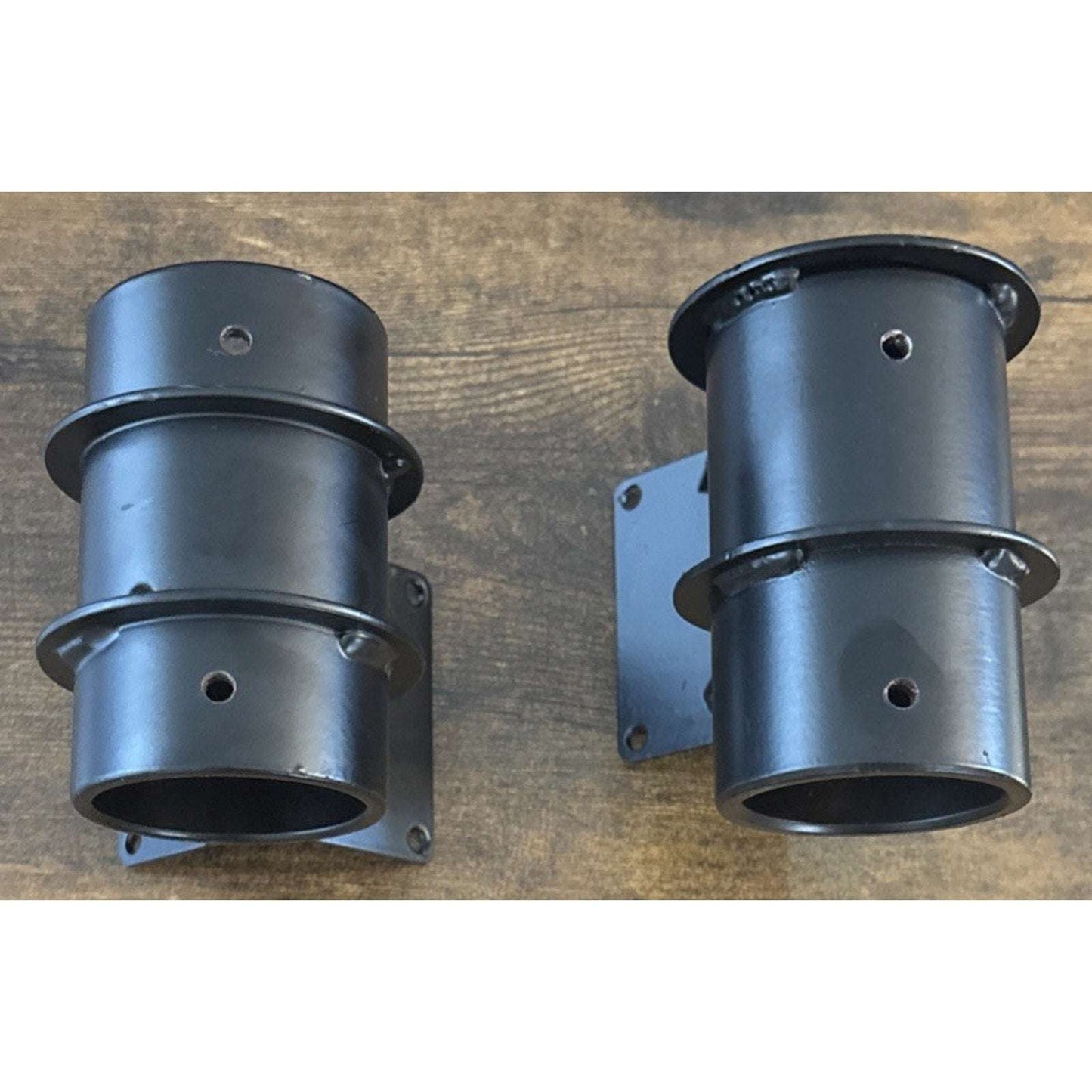 2Pc Steel Patio Umbrella Holder Corner Deck Mount Outdoor Umbrella Clamp Bracket