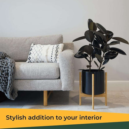 Bees & Buds 100% Bamboo Large Plant Stand for 12 Inch Pots Mid Century Modern