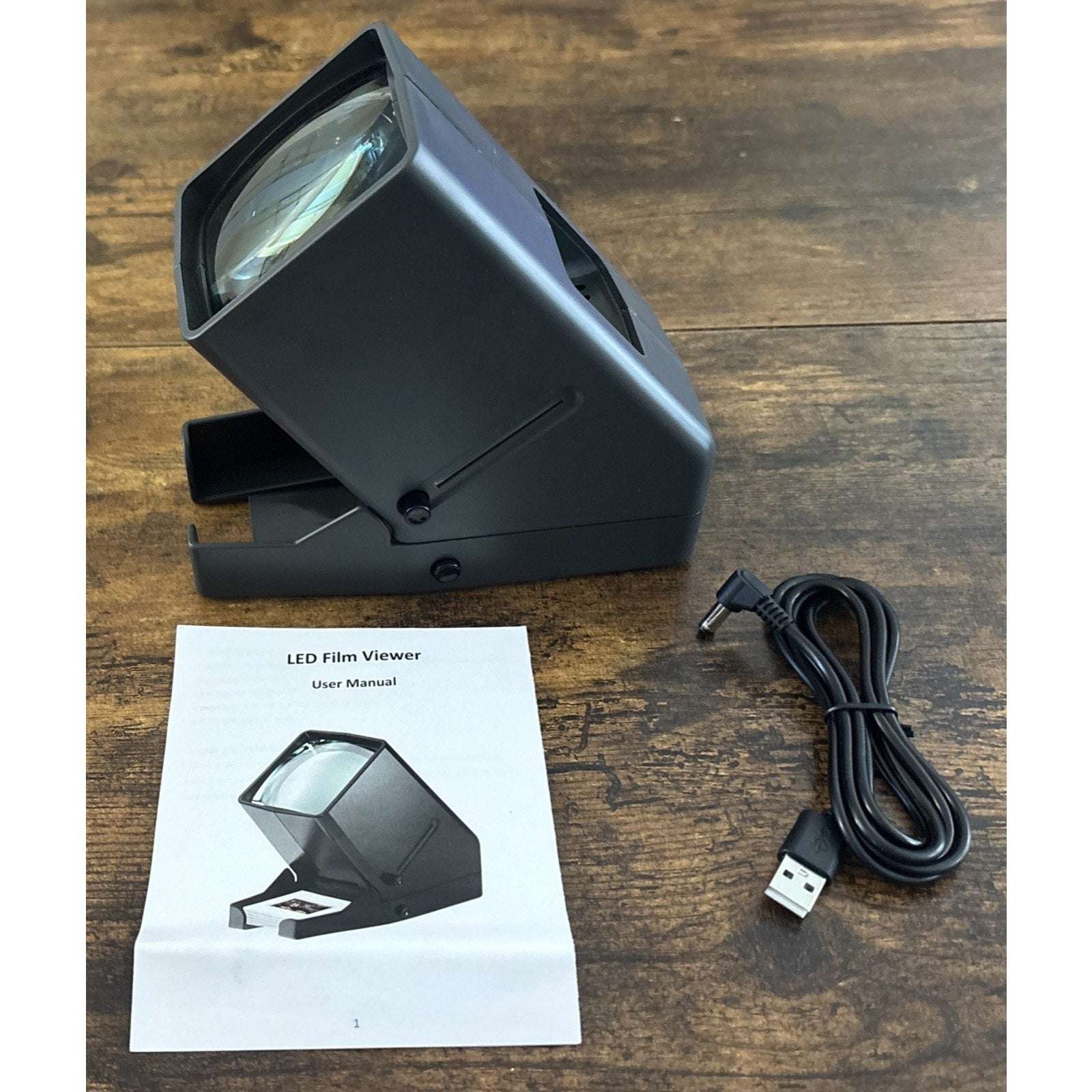 35mm Slide & Film Negative Viewer, 3X Magnification, LED Lighted USB & Battery