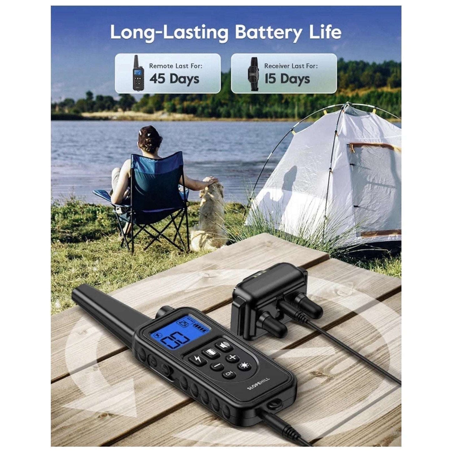 Waterproof Dog Training Collar 4200ft w/ Remote, 4 Modes, 99 Levels & Light