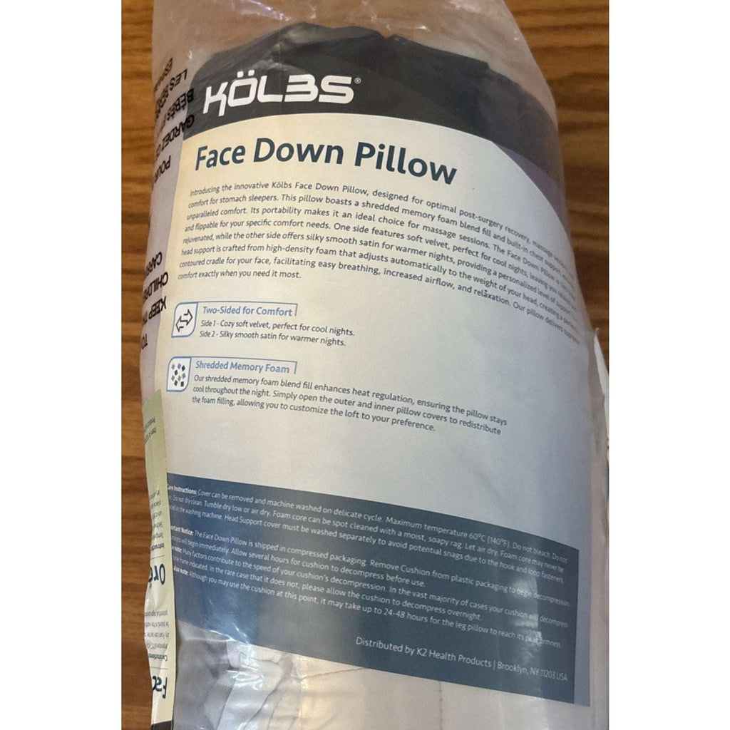 Kolbs Face Down Pillow After Eye Surgery or Massage Pillow 2-Sided Velvet & Silk