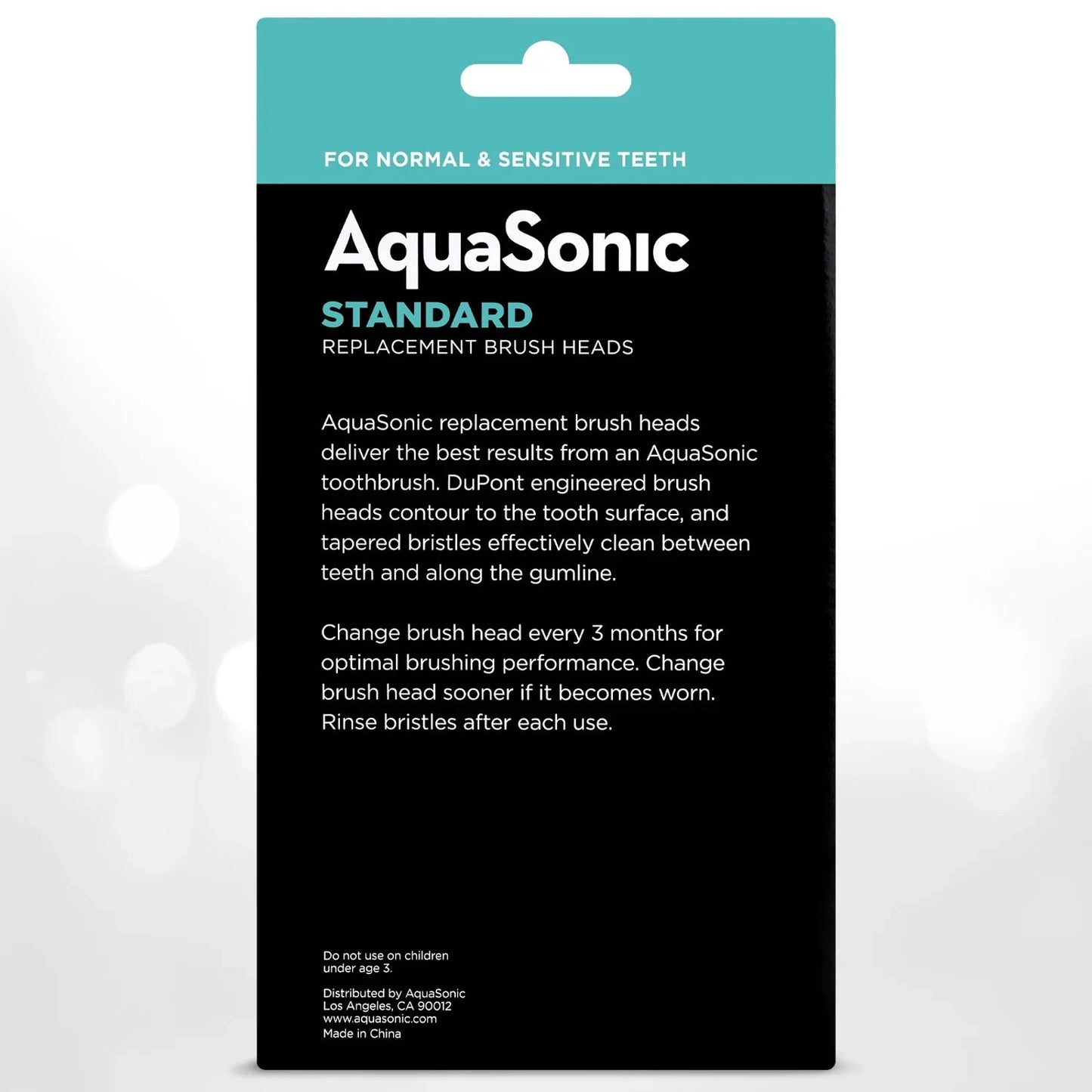 AquaSonic Replacement Brush Heads Normal & Sensitive Teeth 8 Pack Black Series+
