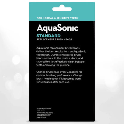 AquaSonic Replacement Brush Heads Normal & Sensitive Teeth 8 Pack Black Series+
