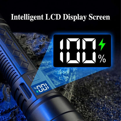 USB Rechargeable LED Tactical Flashlight Bright 2200 Lumens with Zoom, LCD Displ