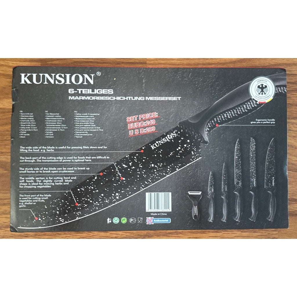 Culinary Knife Set KUNSION KS-6620 Non Stick, Anti-Slip ZEP-LINE 6 Piece Set