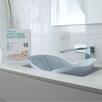 Frida Baby Soft Sink Bath Bather Foldable Easy Storage Quick Dry Cushion Bathtub