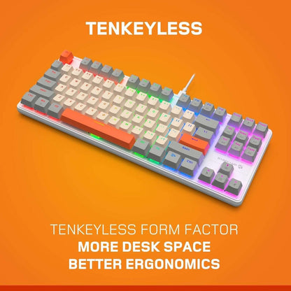 Retro EVO TKL 87 Mechanical Gaming Keyboard w Linear Switches Rainbow Lighting E