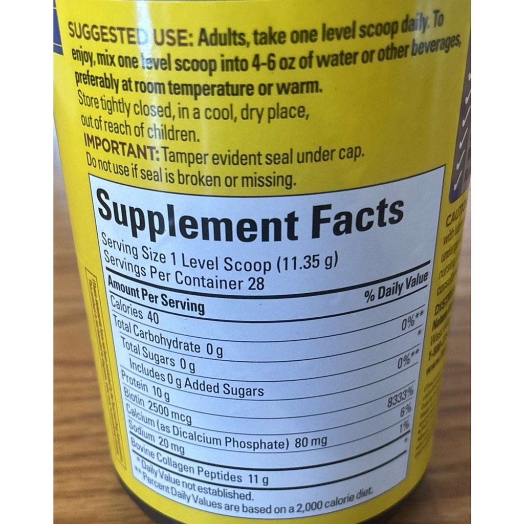 2x Nature Made Bovine Collagen Peptides Powder Types 1 & 3 +2500 mcg Biotin Keto