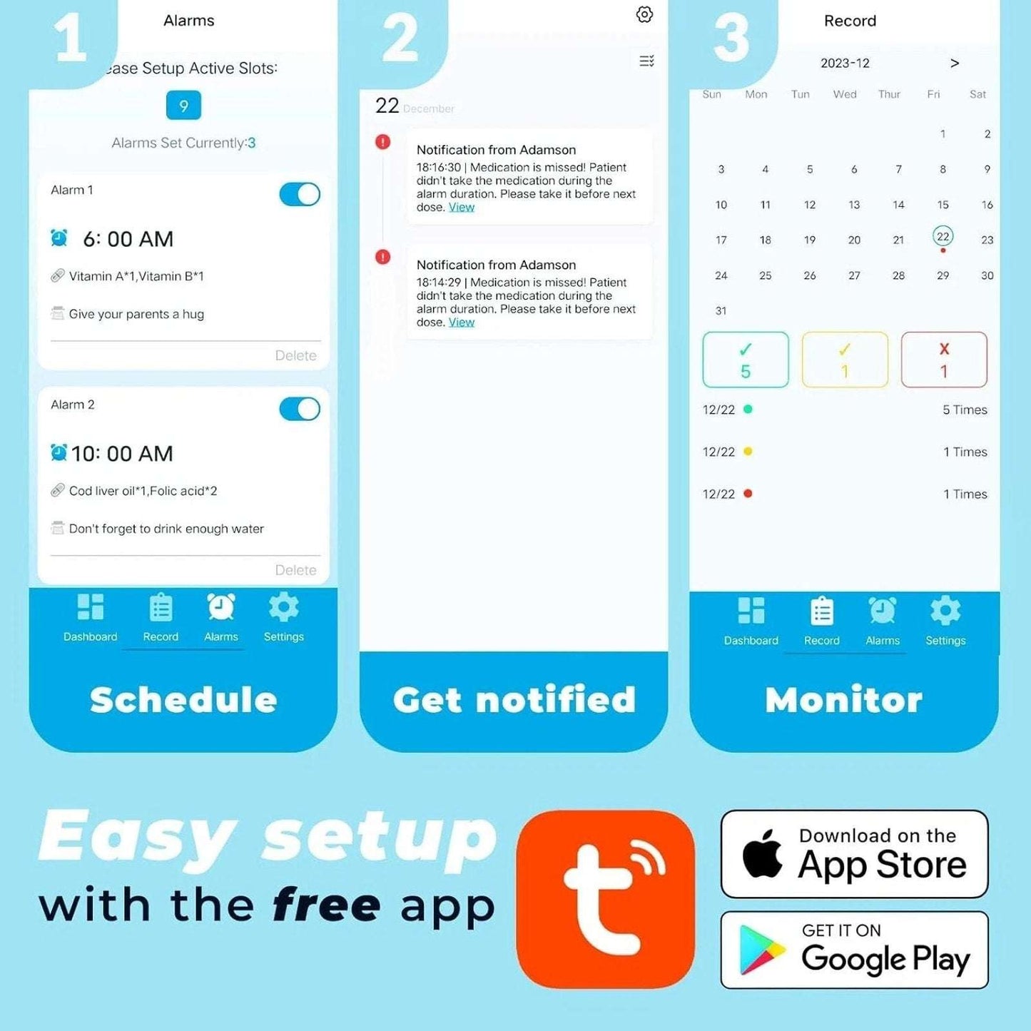 Adamson TimelyMed Smart Pill Dispenser Machine w/ Alarm, WiFi App, Lock (NEW)