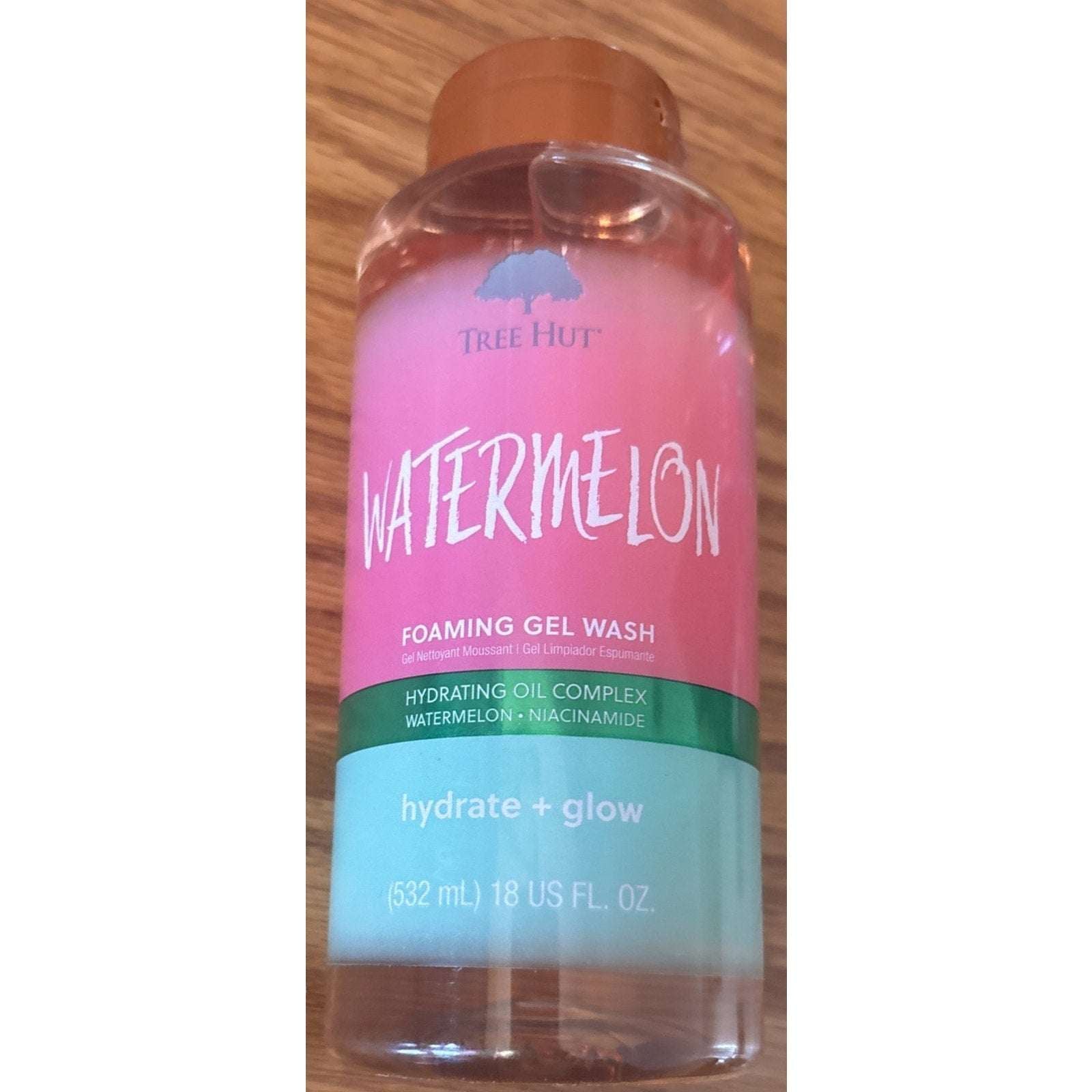 2 x Tree Hut Watermelon HYDRATE & GLOW Moisturizing Foaming Gel Wash w Aloe 18oz