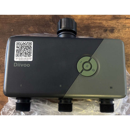 Diivoo WiFi Sprinkler Timer 3 Zone, Smart Water Hose Timer Comp w/ Alexa, Google