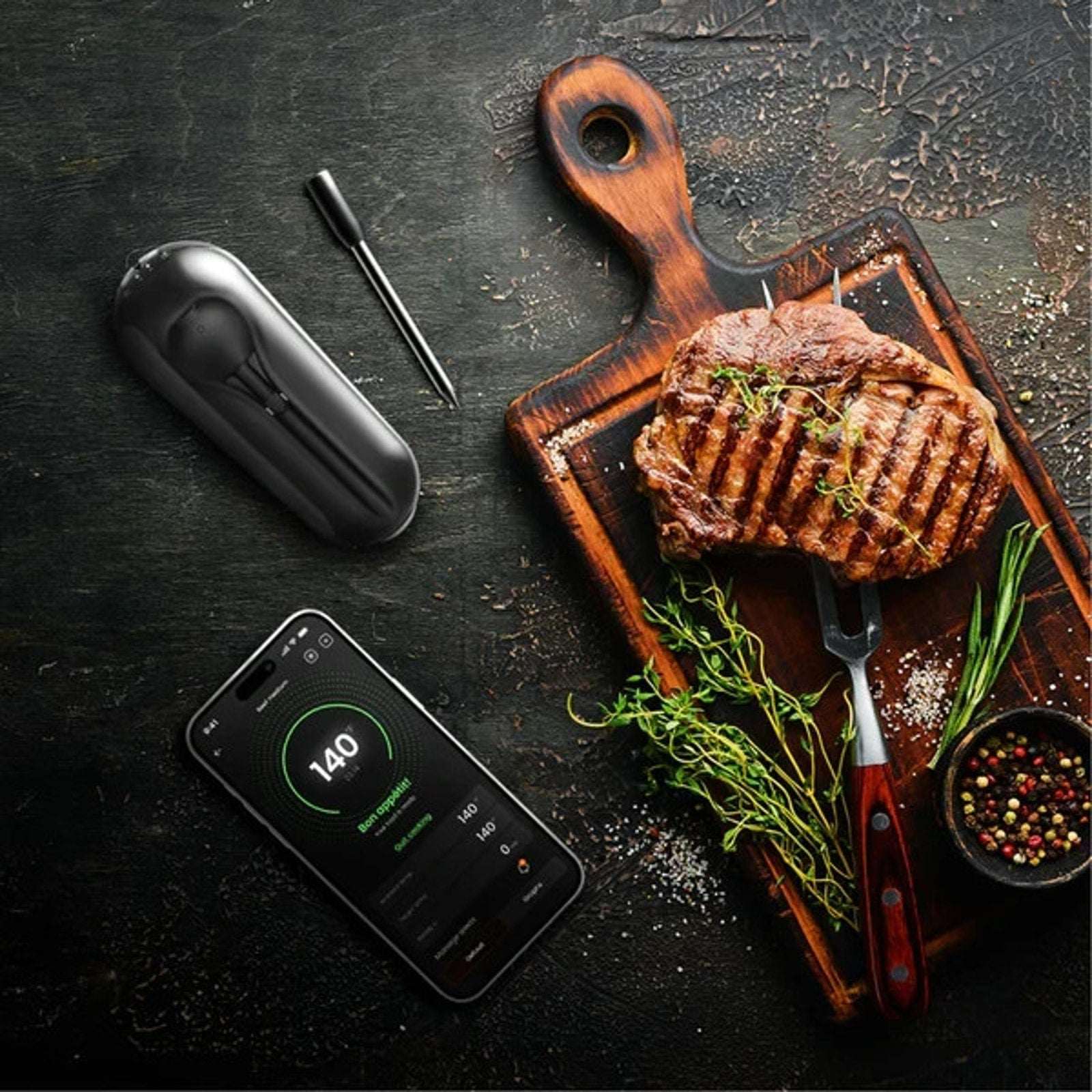 Mastrad Meat It Smart Wireless Bluetooth Meat Dual Probe BBQ Oven Grill Smoker