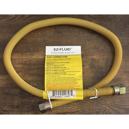 PROCURU 1/2'' OD x 24'' EZ-FUID Gas Connector w/ 1/2'' MIP x 3/4'' MIP Adapters