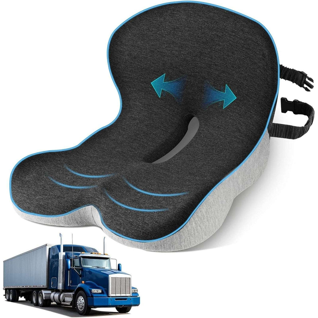 Ergonomic Semi Truck Trucker Seat Cushion for Long Sitting with Lumbar Support