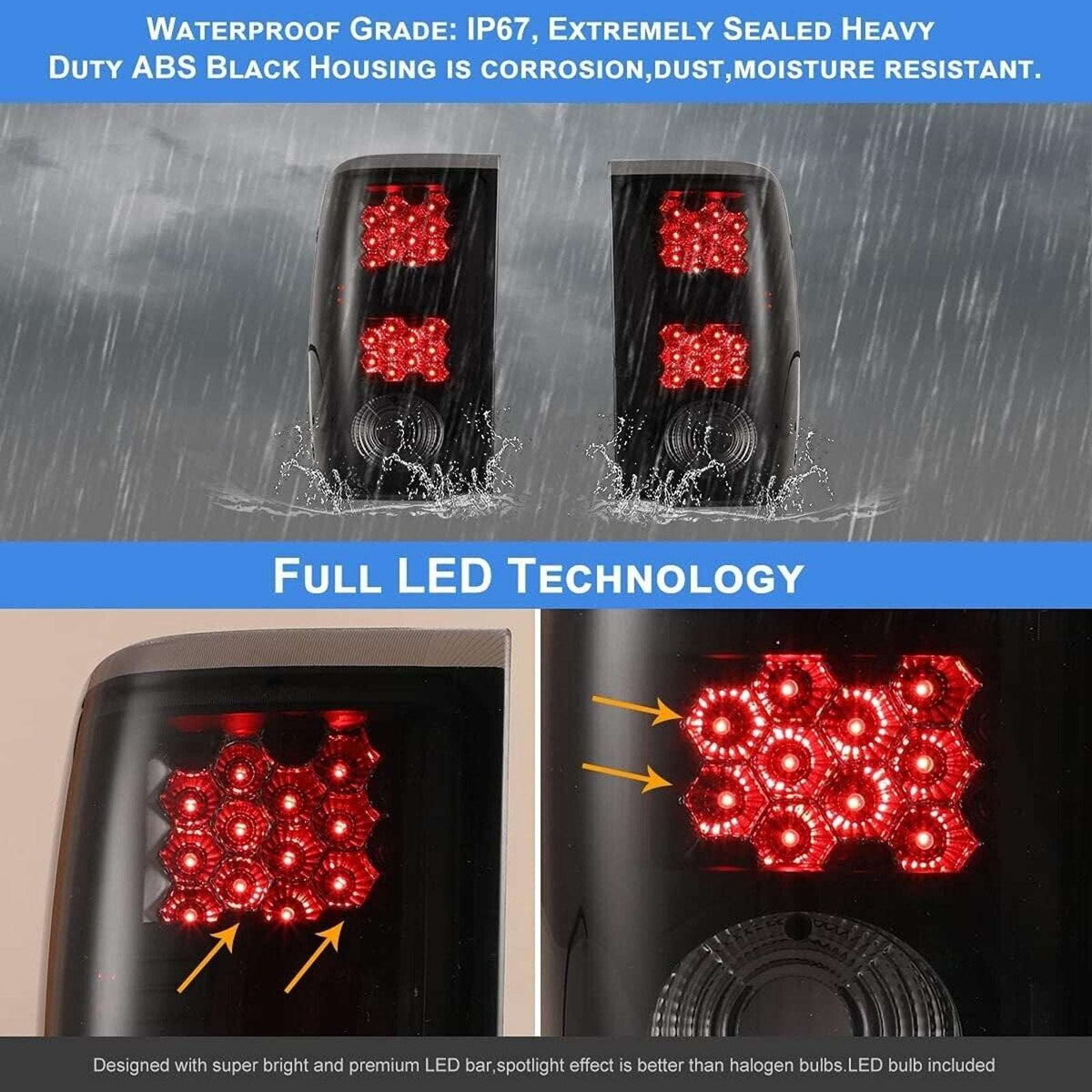 Winjet LED Tail Lights - Black / Smoke for 2001-2005 Ford Ranger - CTWJ-0146-BS