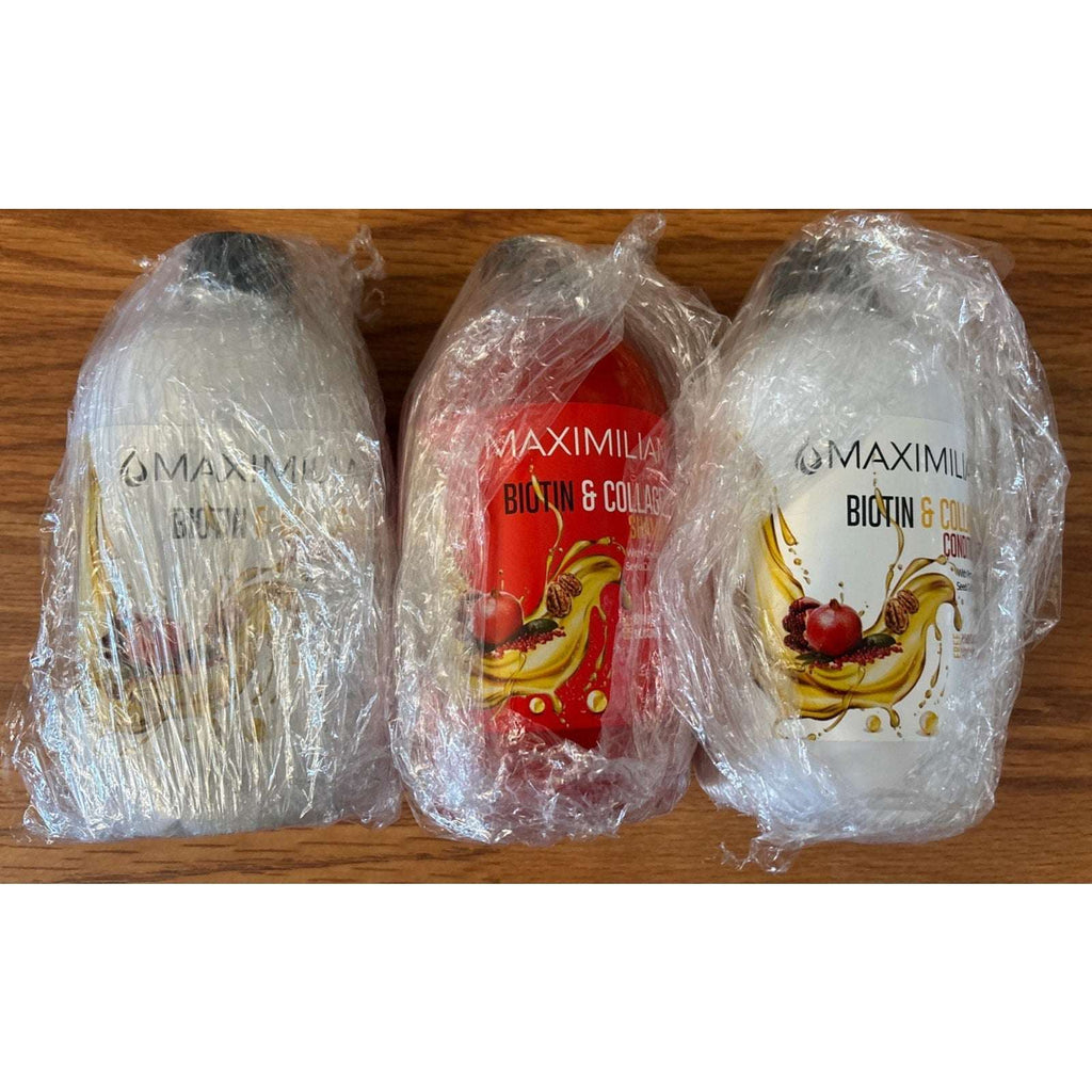 3PC MAXIMILIAN Biotin & Collagen 1 x Shampoo & 2 x Conditioner Set 16.9 Oz Each