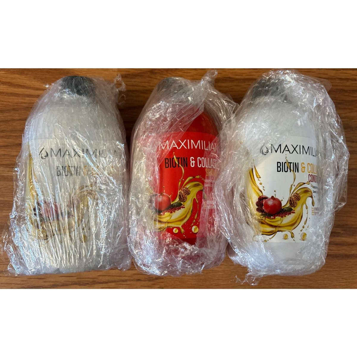3PC MAXIMILIAN Biotin & Collagen 1 x Shampoo & 2 x Conditioner Set 16.9 Oz Each