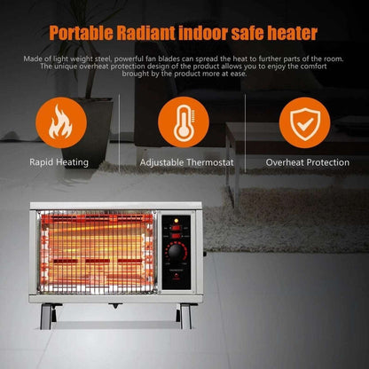 ETL Portable Fast Radiant Heater RH02 1500/1250W Tip-Over Cutoff Overheat Protec