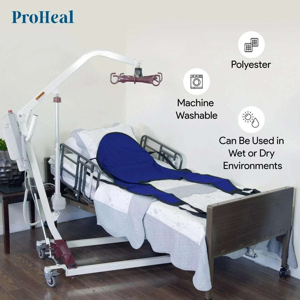 ProHeal 30102-MP Divided Leg Solid Patient Lift Sling XL Extra Large Blue 450lb