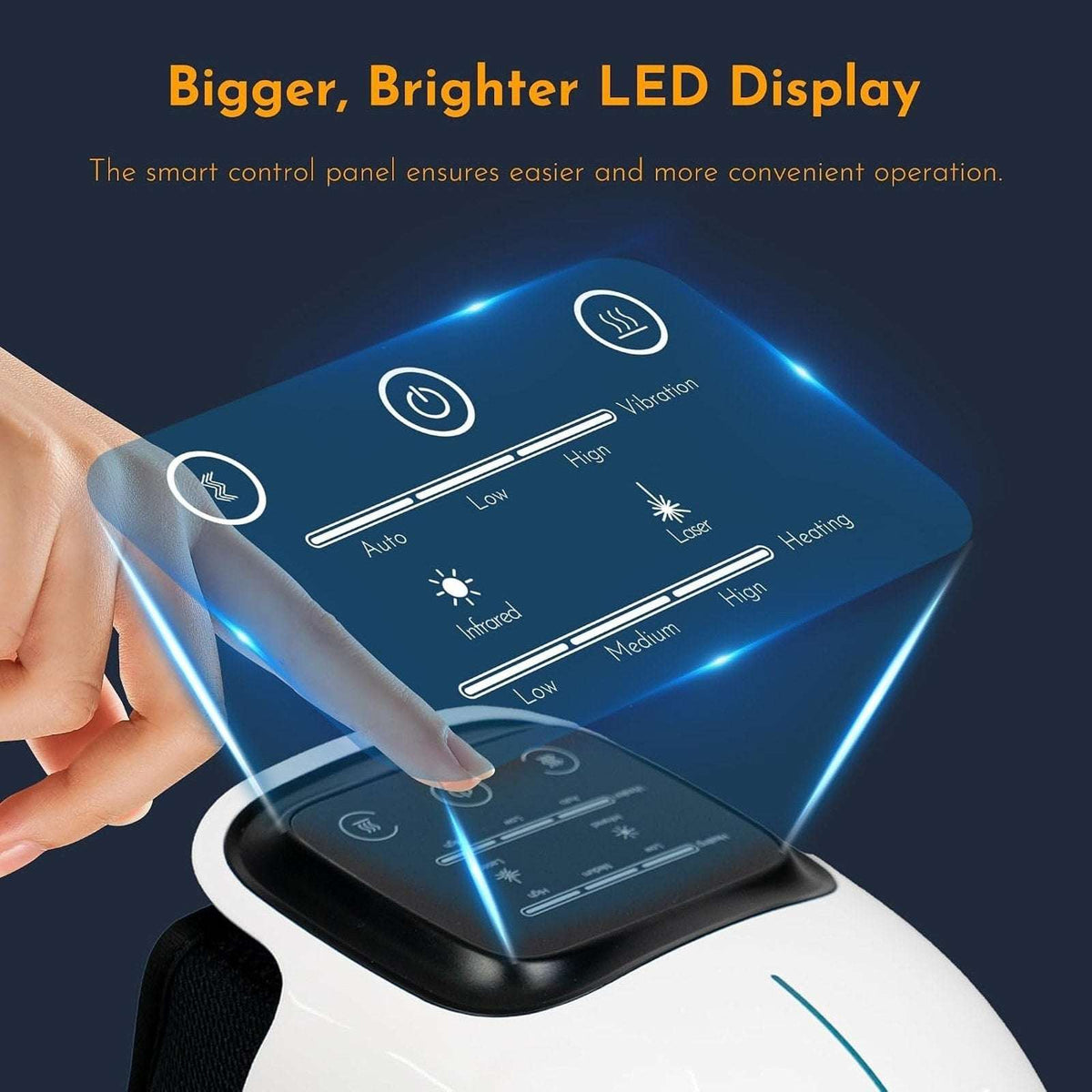 Wireless Knee Massager with Heat, Vibration Massage & Red Light Therapy for Pain