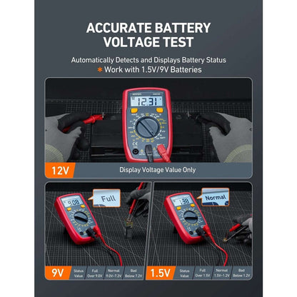 AstroAi Digital Multimeter Tester 2000 Counts DC AC Voltmeter & Ohm Volt Amp Met