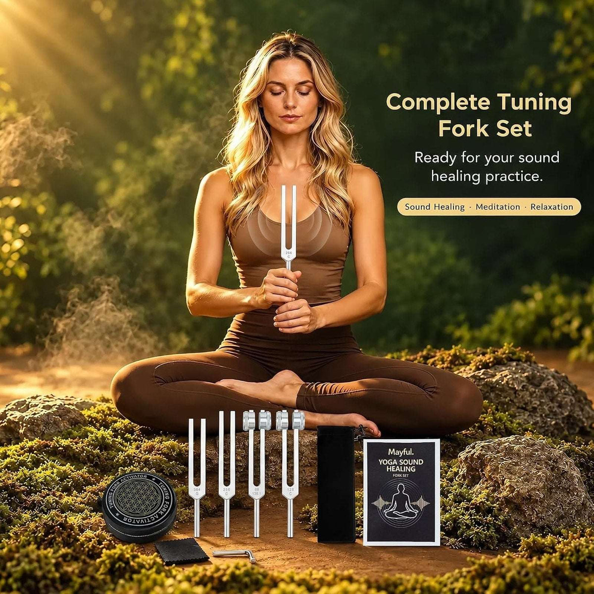 Tuning Fork Set 128Hz 136.1Hz 256Hz 384Hz Pure, Consistent, Weighted/Unweighted