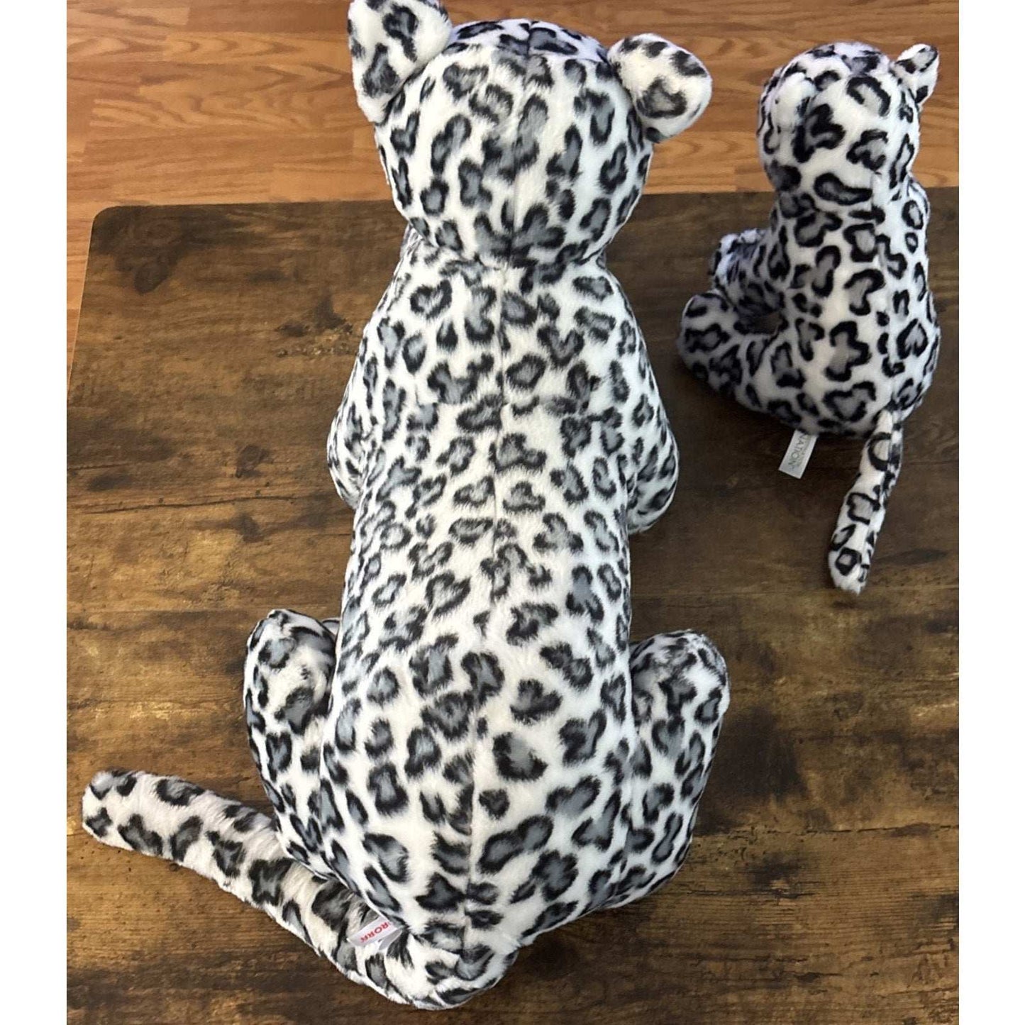 Aurora Super Flopsie Jumbo Snow Leopard 28" & Her Cub 12" Stuffed Animal Plush