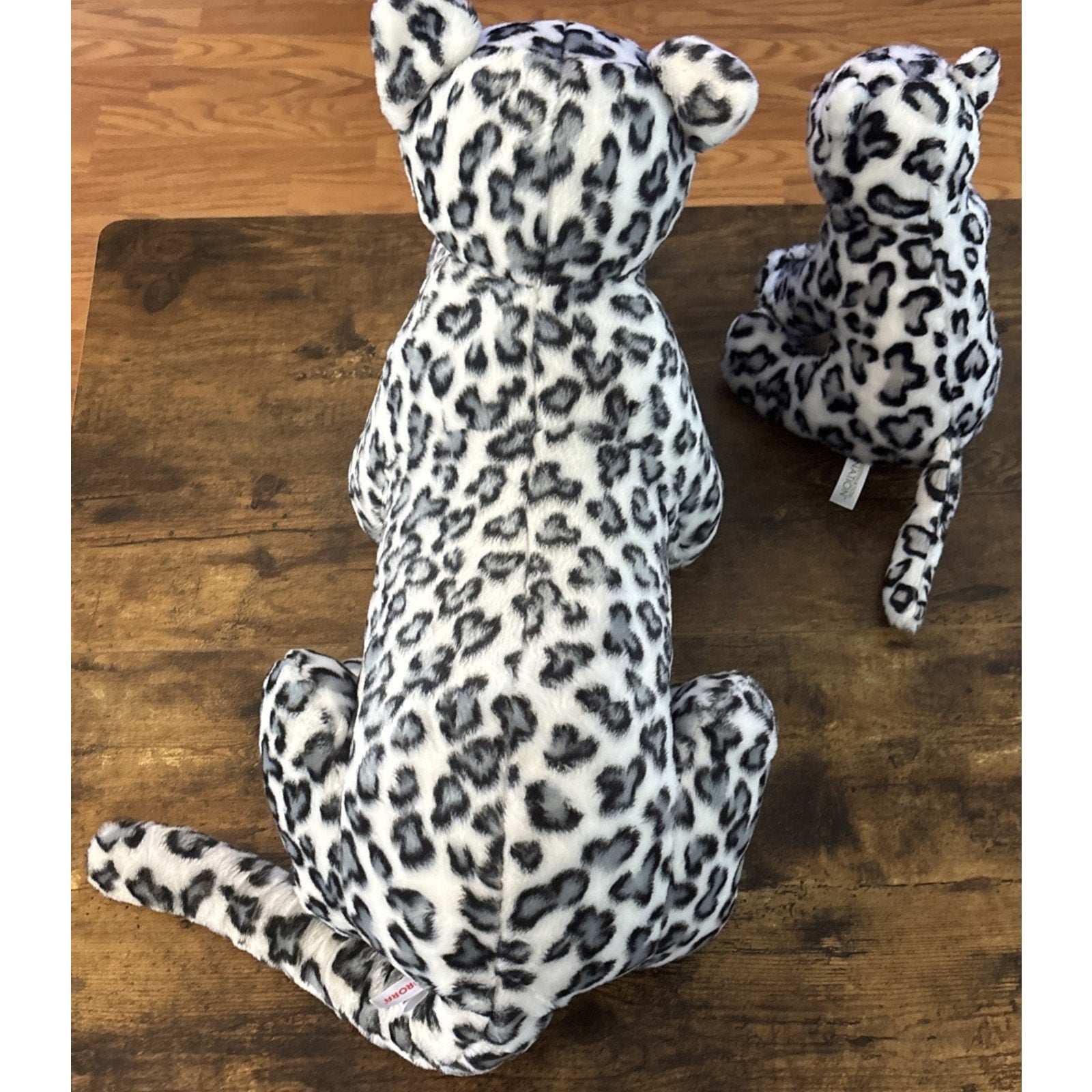 Aurora Super Flopsie Jumbo Snow Leopard 28" & Her Cub 12" Stuffed Animal Plush