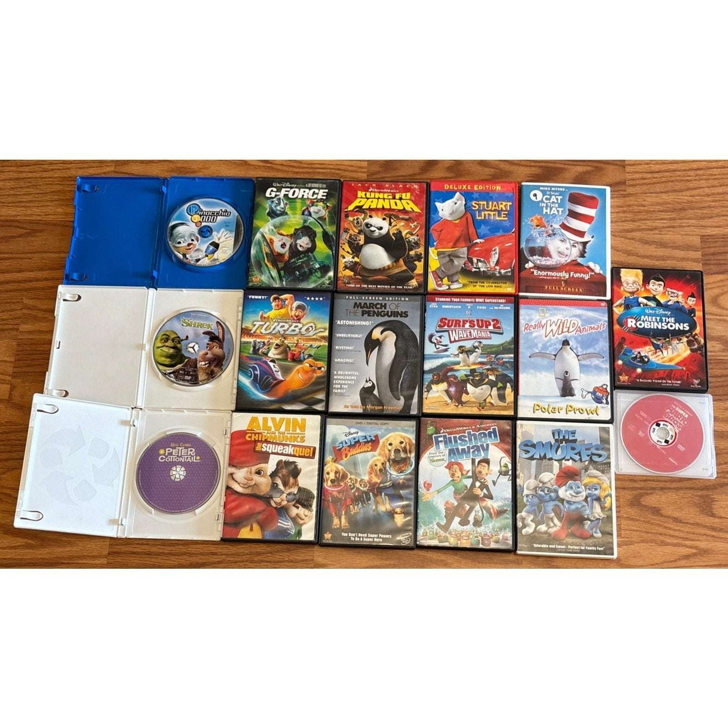 17 DVD Lot Disney Dreamworks+ G-Force Mario Bros Turbo Kung Fu Panda Surfs Up 2