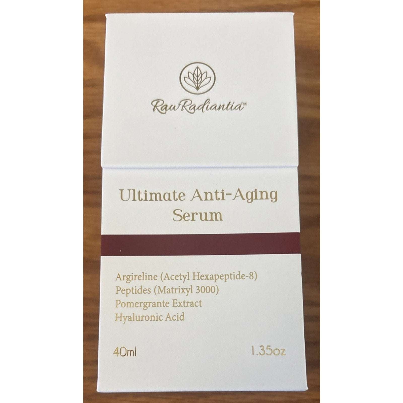 RawRadiantia Ultimate Anti-Aging Serum Hyaluronic Acid + Peptides + Pomegranate