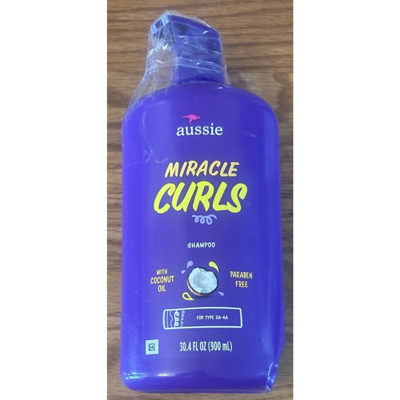 Aussie Miracle Curls with Coconut Oil, Paraben Free Shampoo 30.4 fl oz For 3A-4A