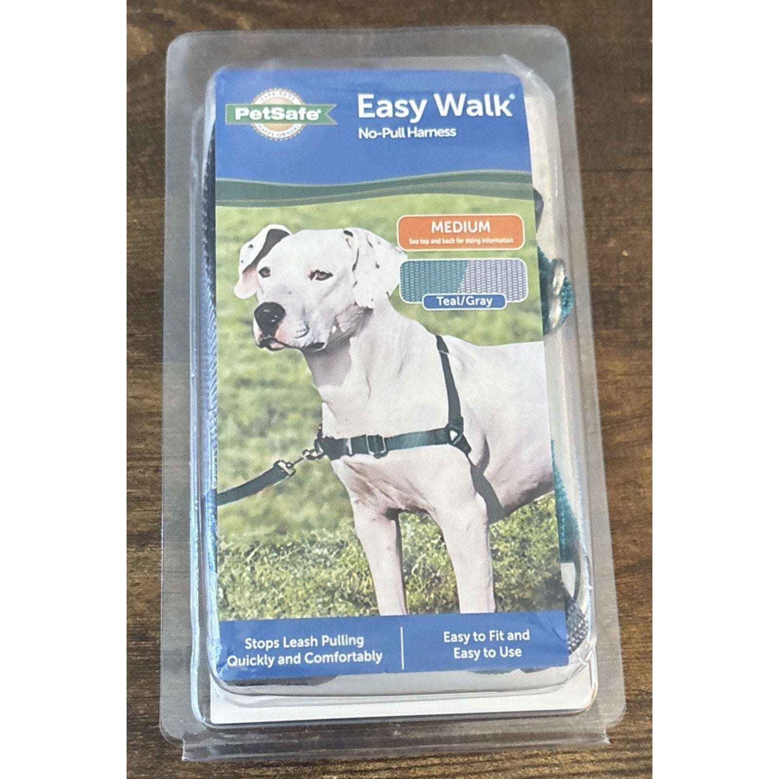 NEW PetSafe Easy Walk No Pull Adjustable Dog Harness Size Medium in Teal/Gray