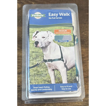 NEW PetSafe Easy Walk No Pull Adjustable Dog Harness Size Medium in Teal/Gray