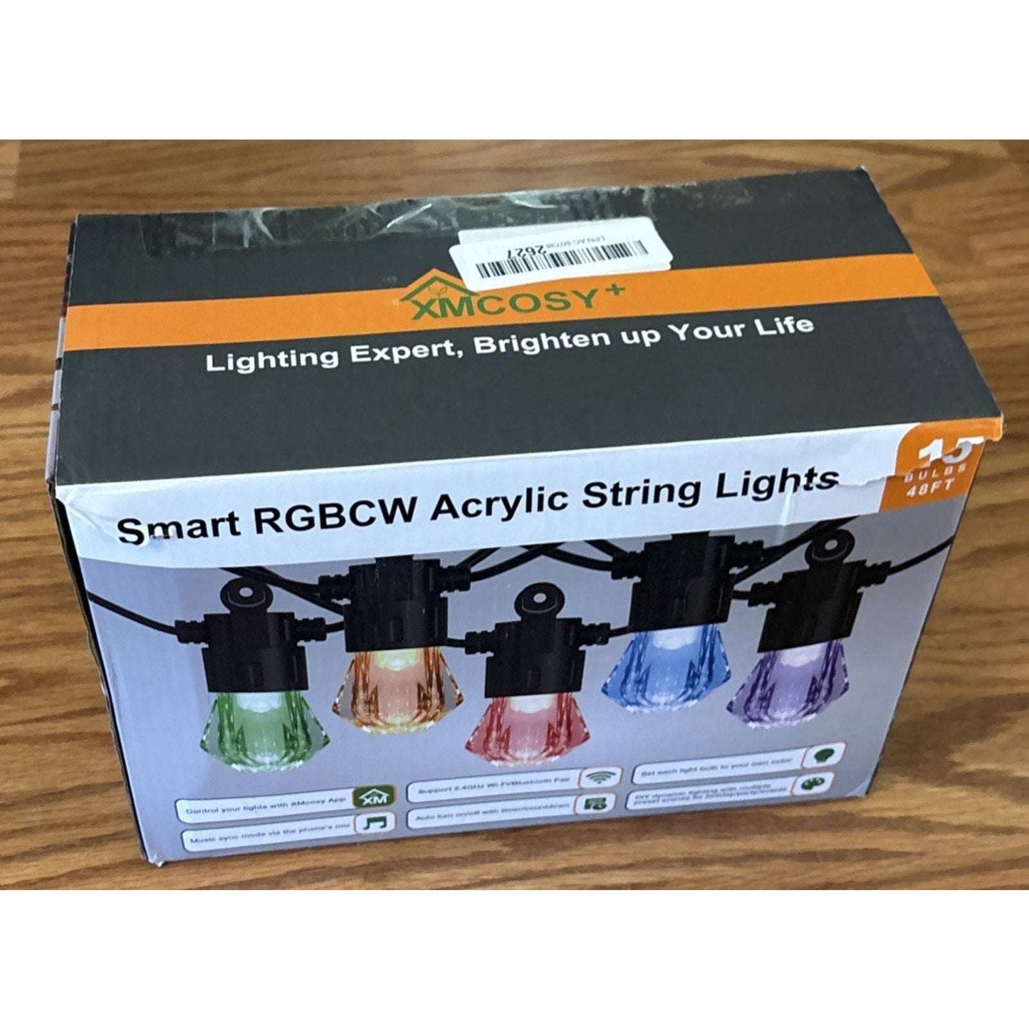 XMCOSY+ 48ft RGBCW Smart Outdoor String Lights, App Control, Alexa, Waterproof