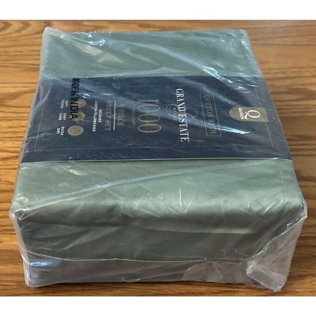 Grand Estate Hotel 1000 TC Cotton 6PC Queen Sheet Set Deep Pocket in Olive Green