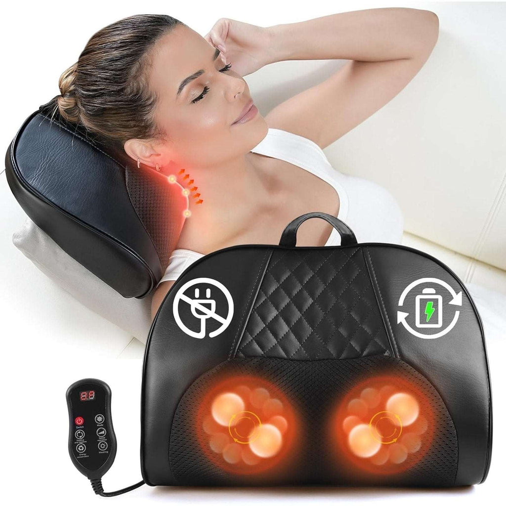 Shiatsu Back & Neck Massager 4D Kneading Deep Tissue Massage Pillow w/ Heat NEW
