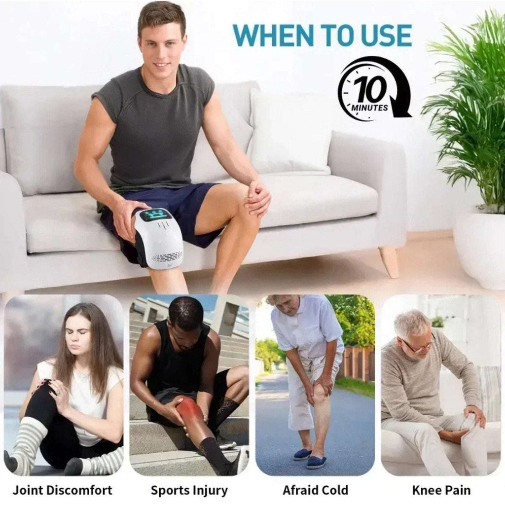 Cordless Knee Massager w/ Heated Vibration Massage & Infrared and Laser Therapy