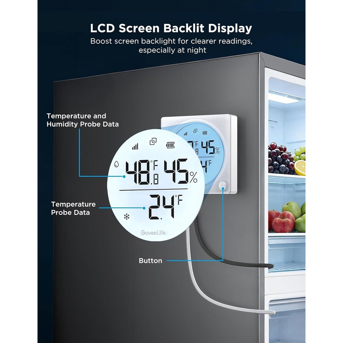 GoveeLife Smart Thermometer Fridge Freezer R1 Pro w/ Smart Gateway H5112 & H5044