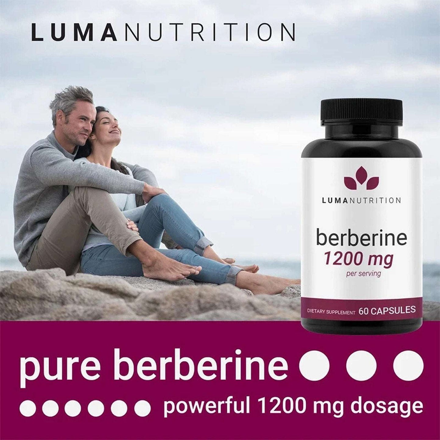 Luma Nutrition Berberine HCL 1200mg – Vegan Glucose Support 60 Capsules