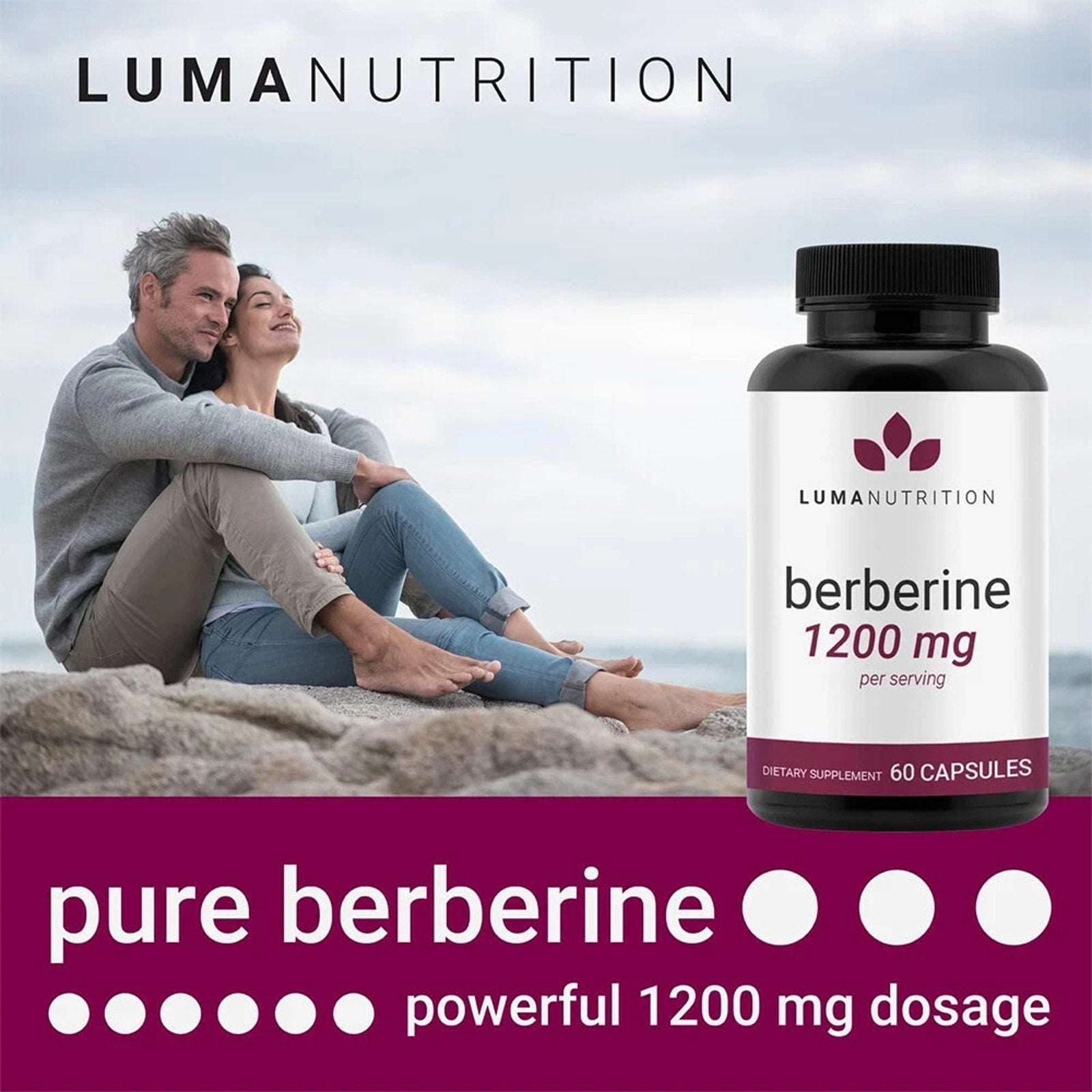 Luma Nutrition Berberine HCL 1200mg – Vegan Glucose Support 60 Capsules