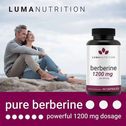 Luma Nutrition Berberine HCL 1200mg – Vegan Glucose Support 60 Capsules