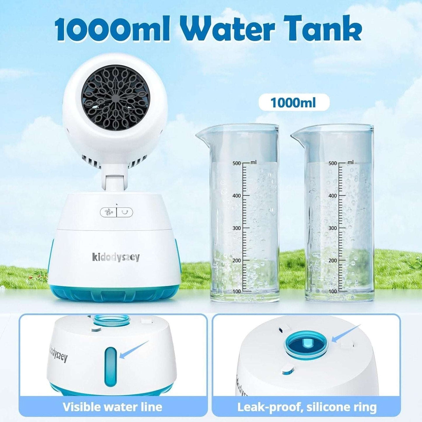 Oscillating Automatic Bubble Machine Blower Maker Wireless Rechargeable Portable