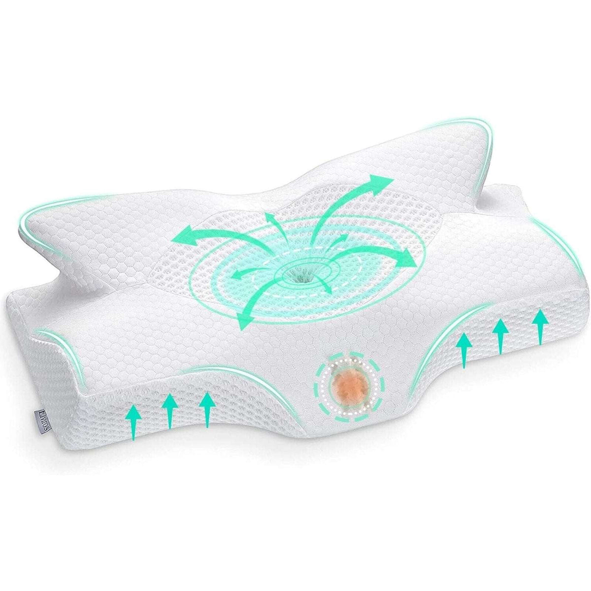 Elviros Cervical Memory Foam Pillow Neck & Shoulder Pain Ergonomic All Sleepers