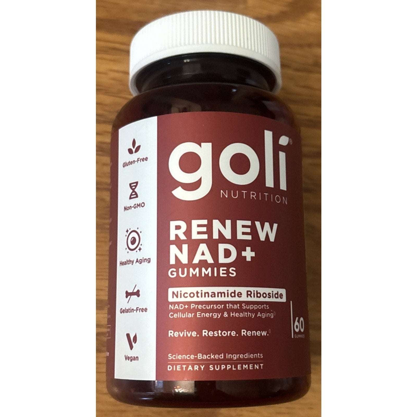 Goli Renew NAD+ 60 Count Gummies Exp 07/2027 Healthy Aging