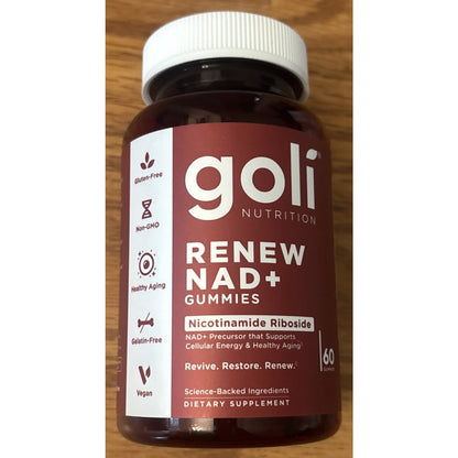 Goli Renew NAD+ 60 Count Gummies Exp 07/2027 Healthy Aging