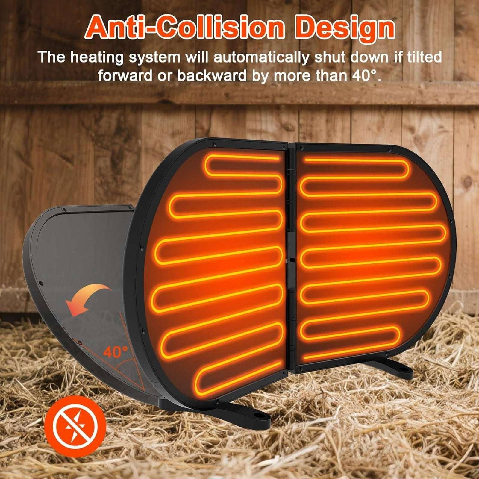 220W Chicken Coop Radiant Heater - Waterproof 3 Temp/5 Timer Tip Over Auto-Off