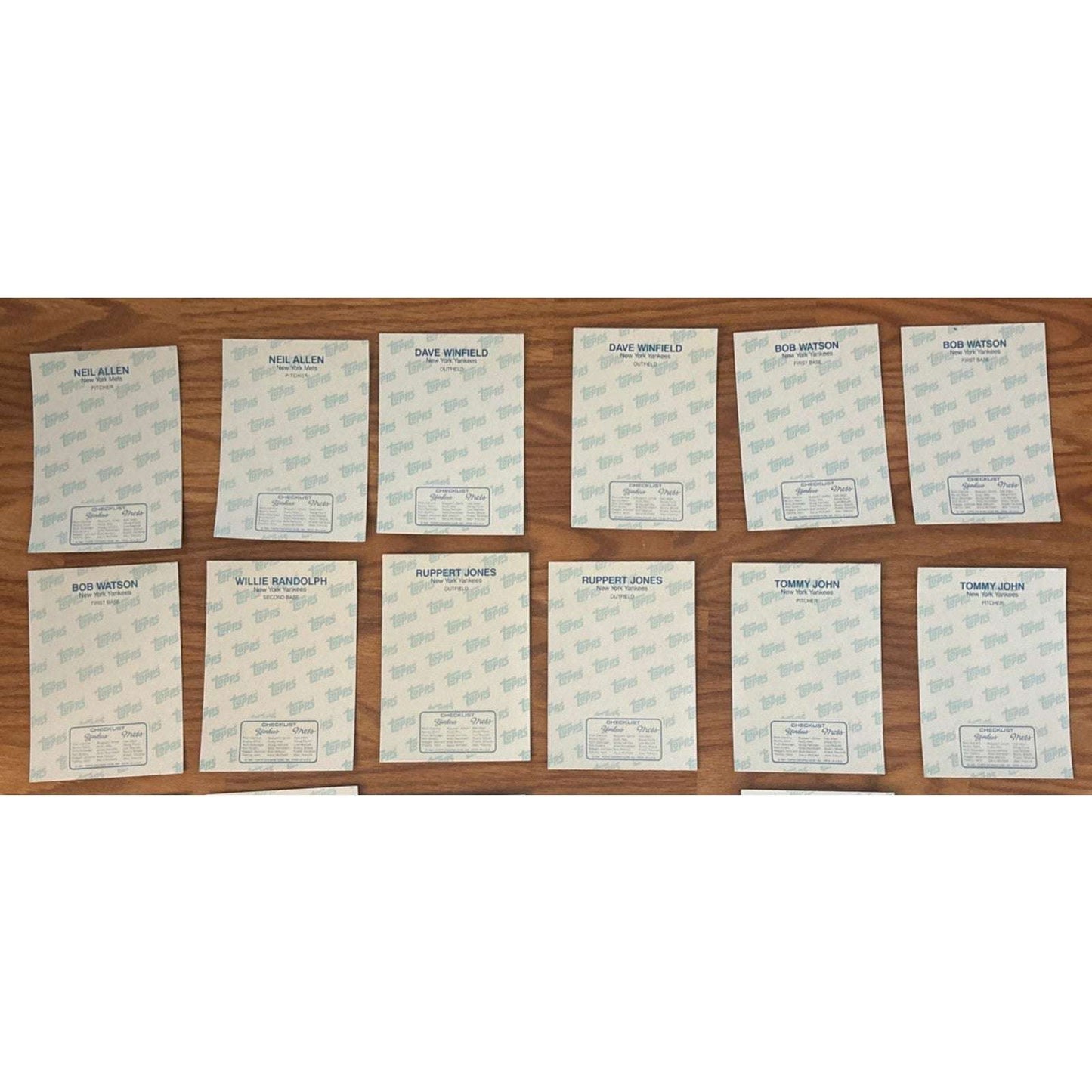 Lot Of 34 1981 Topps Baseball GIANT PHOTO CARDS Home Team NY Yankees / Mets