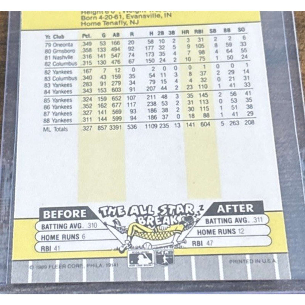 1989 FLEER #258 DON MATTINGLY - YANKEES - From Pack to Sleeve - MLB Baseball