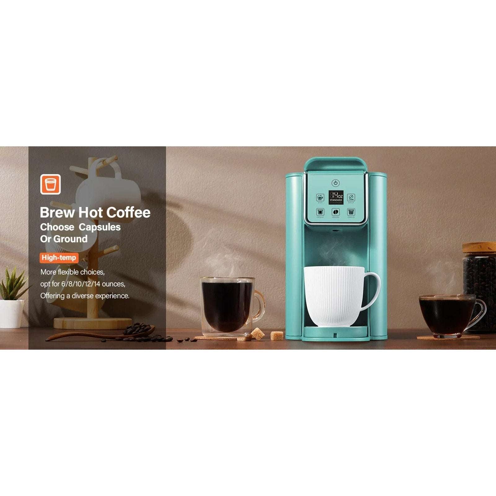 SHARDOR Single Serve Coffee Maker, Hot & Iced Coffee Machine K Cup, Pod & Ground